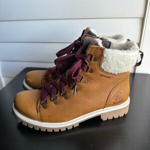 Kamik Brown Women’s Waterproof Boots with Red Laces